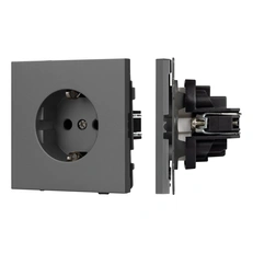 Изображение Механизм электрической розетки SCT-TENDO-MEU1-SFPL-GR (230V, 16A) (Arlight, Графитовый soft-touch)